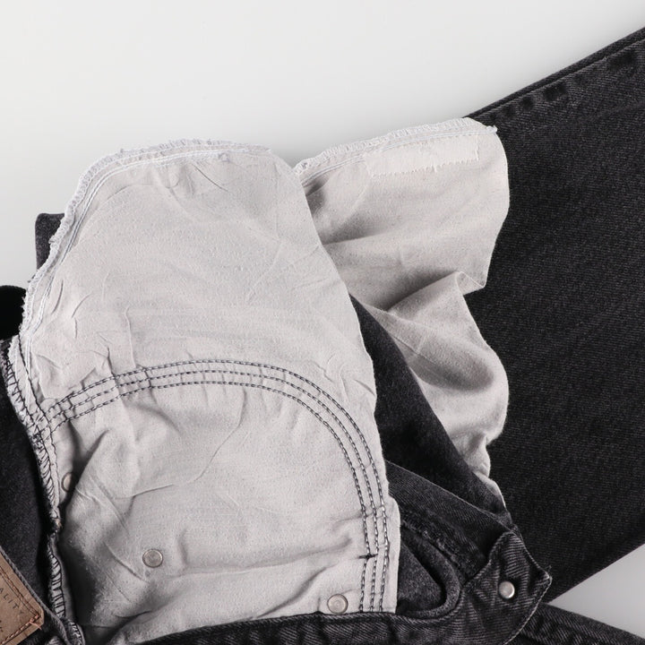 Wrangler RELAXED FIT Black Denim Tapered Denim Pants Men's W33 cotton black type Vintage Second Hand