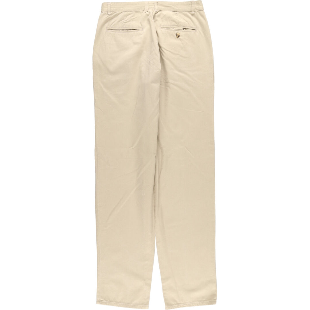 90s~00'S Tommy Hilfiger Two-pleat Chino Pants for Men, W32 equivalent cotton beige type brown Vintage Second Hand