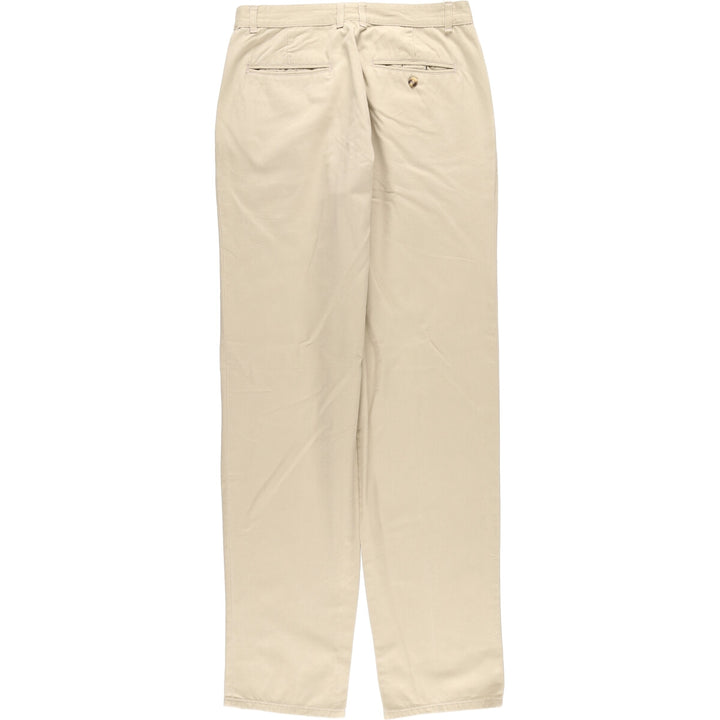 90s~00'S Tommy Hilfiger Two-pleat Chino Pants for Men, W32 equivalent cotton beige type brown Vintage Second Hand
