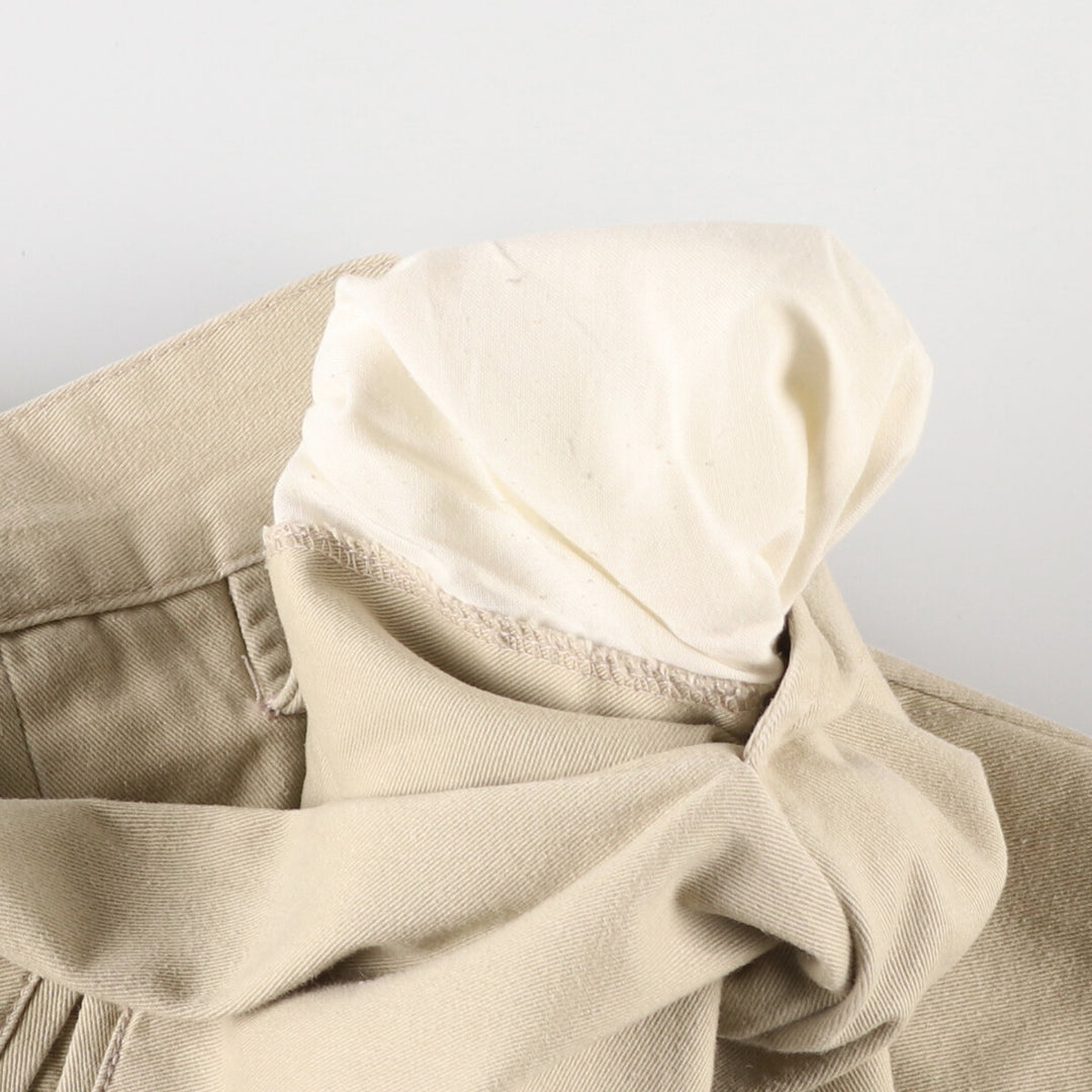 90s~00'S Tommy Hilfiger Two-pleat Chino Pants for Men, W32 equivalent cotton beige type brown Vintage Second Hand