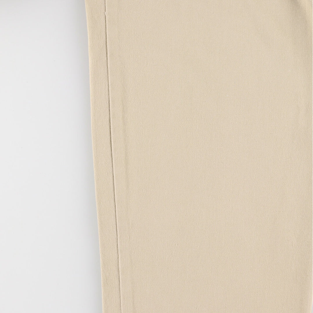 90s~00'S Tommy Hilfiger Two-pleat Chino Pants for Men, W32 equivalent cotton beige type brown Vintage Second Hand