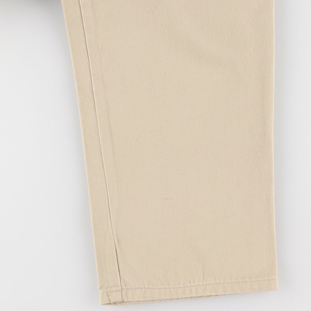 90s~00'S Tommy Hilfiger Two-pleat Chino Pants for Men, W32 equivalent cotton beige type brown Vintage Second Hand
