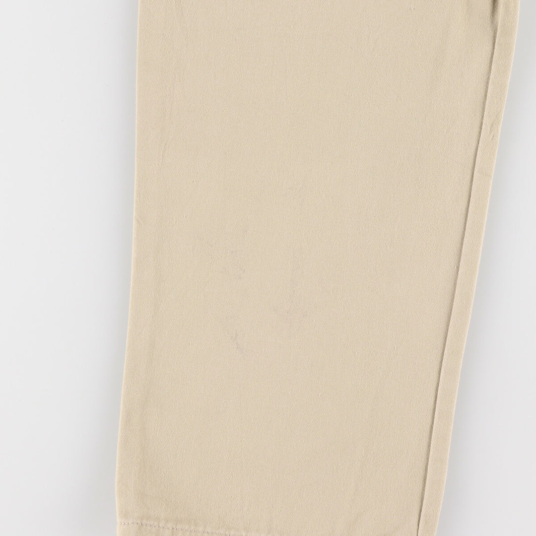 90s~00'S Tommy Hilfiger Two-pleat Chino Pants for Men, W32 equivalent cotton beige type brown Vintage Second Hand