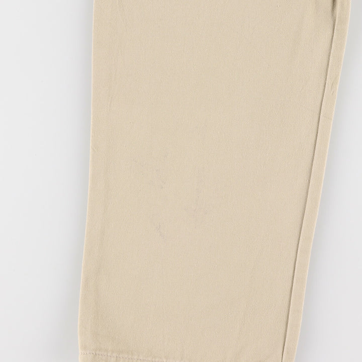 90s~00'S Tommy Hilfiger Two-pleat Chino Pants for Men, W32 equivalent cotton beige type brown Vintage Second Hand