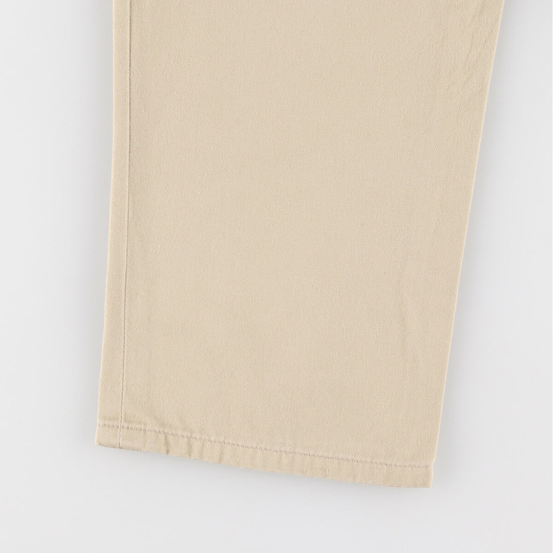 90s~00'S Tommy Hilfiger Two-pleat Chino Pants for Men, W32 equivalent cotton beige type brown Vintage Second Hand