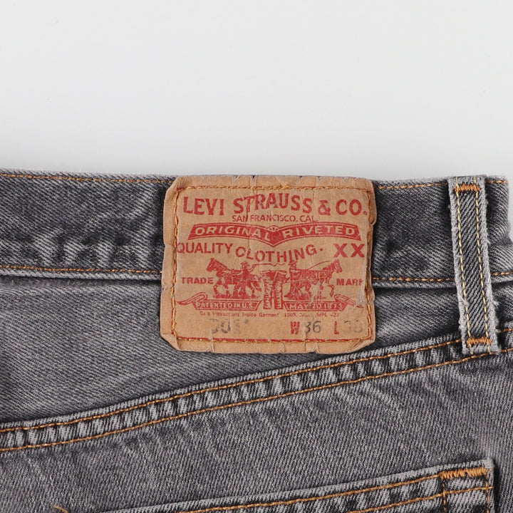 Levi's Levi's 501 STRAIGHT LEG BUTTON-FLY Black Denim Straight Denim Pants Men's W34 equivalent / eaa467434