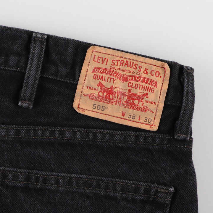 Levi's 505 STRAIGHT FIT Black Denim Tapered Denim Pants Men's W40 equivalent / eaa467482