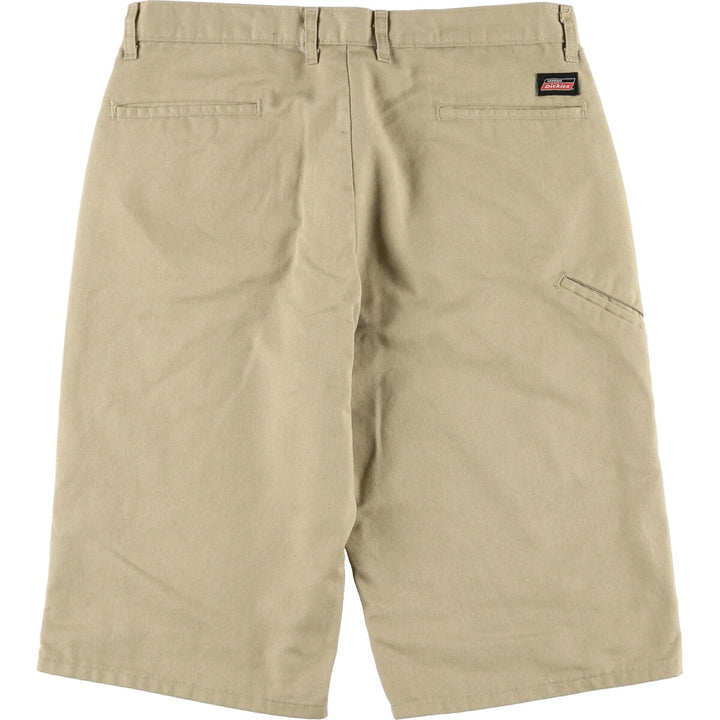 Dickies Work Shorts, Half Pants, Men's, W35 equivalent polyester Beige type Vintage Second Hand