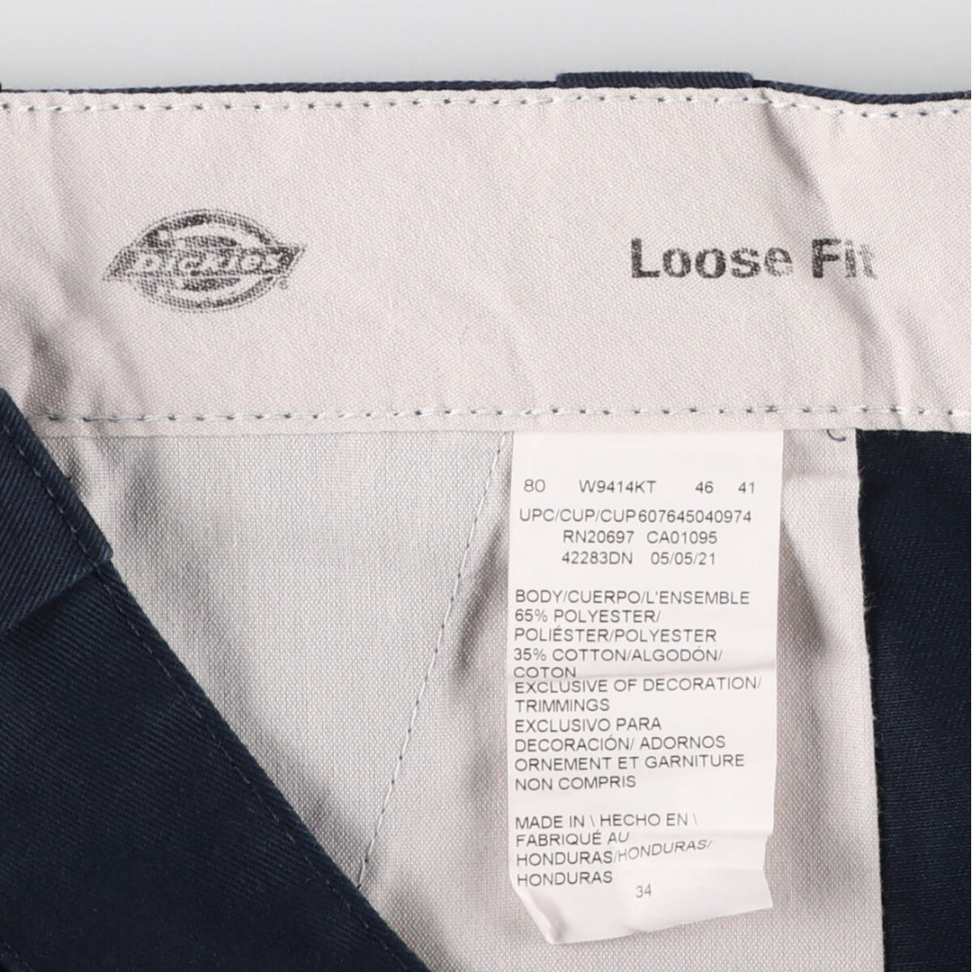 Dickies Loose Fit Work Shorts, Half Pants, Men's, W32 equivalent polyester navy blue type Vintage Second Hand