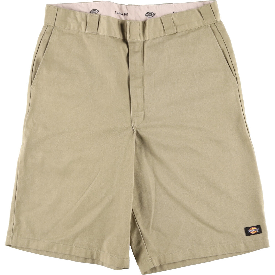 Dickies Loose Fit Work Shorts, Half Pants, Men's, W37 equivalent polyester Beige type Vintage Second Hand