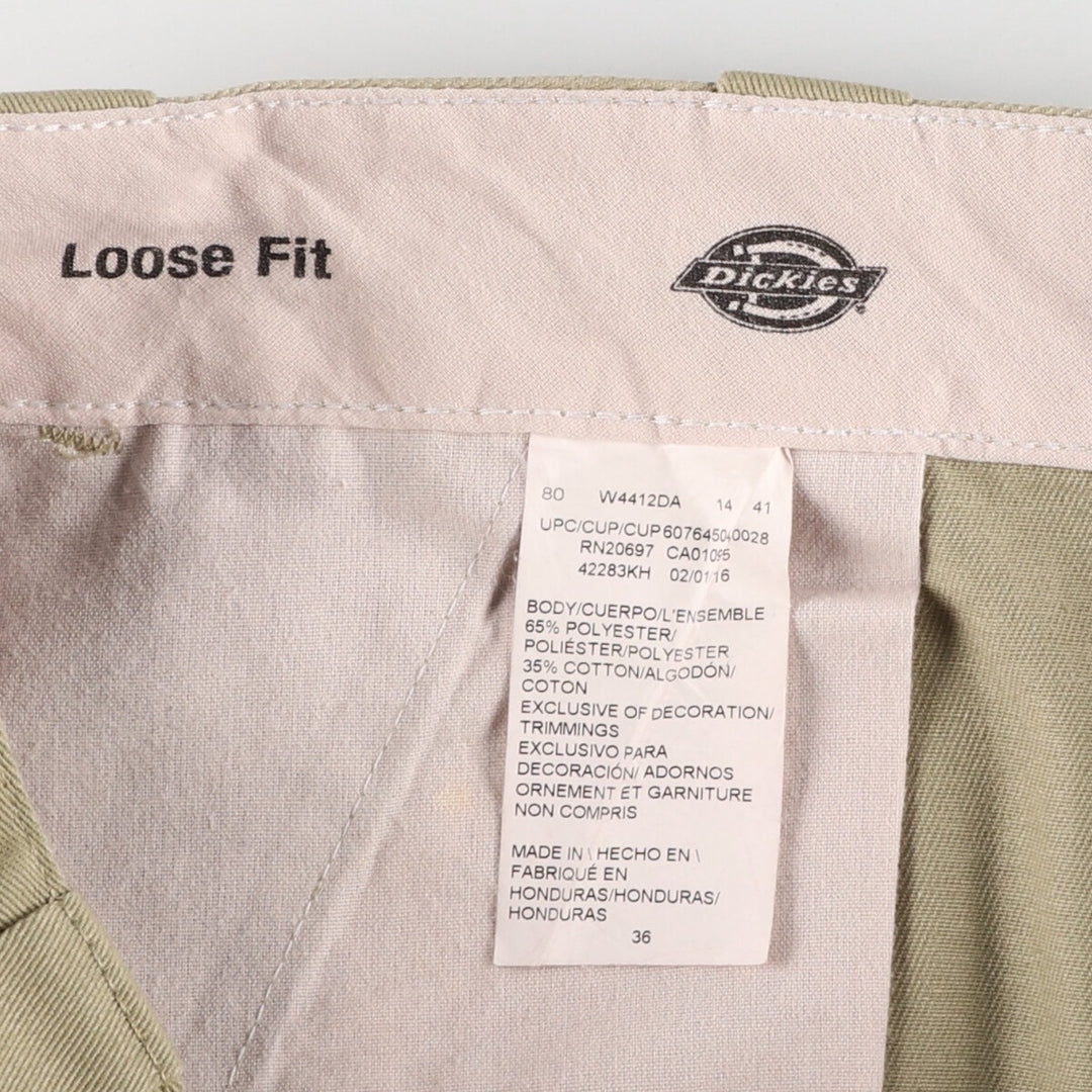 Dickies Loose Fit Work Shorts, Half Pants, Men's, W37 equivalent polyester Beige type Vintage Second Hand