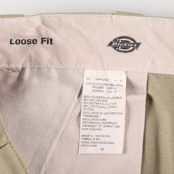 Dickies Loose Fit Work Shorts, Half Pants, Men's, W37 equivalent polyester Beige type Vintage Second Hand