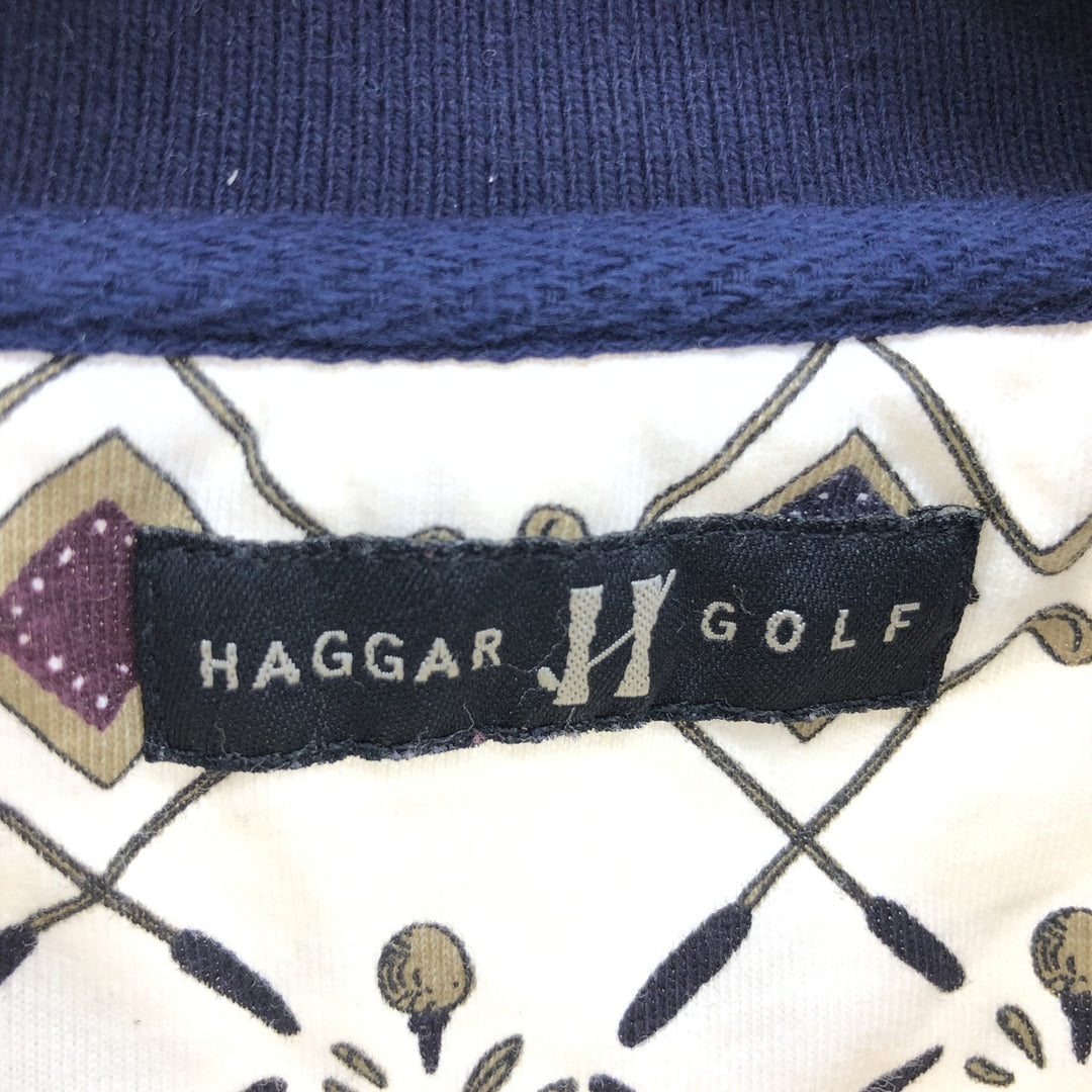 HAGGAR GOLF all-over print short-sleeve polo shirt, men's size L /eaa467565