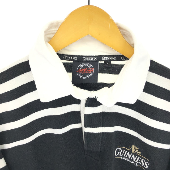 GUINNESS short sleeve striped polo shirt, men's XL size / eaa467566