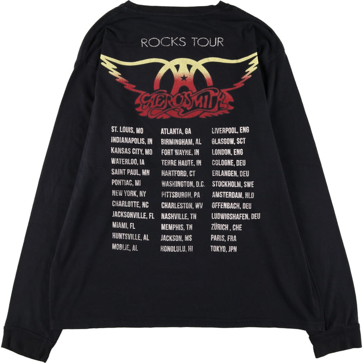 AEROSMITH Aerosmith double-sided print long sleeve t-shirt band t-shirt band t-shirt men's XXL equivalent /eaa467590