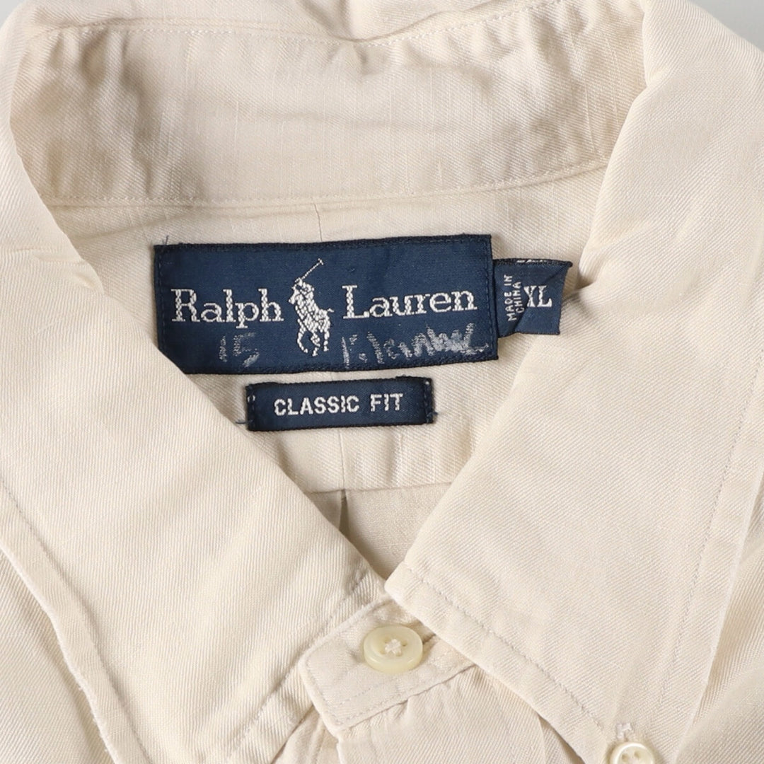 Ralph Lauren Classic Fit short sleeve linen button down shirt, men's XL size / eaa467601