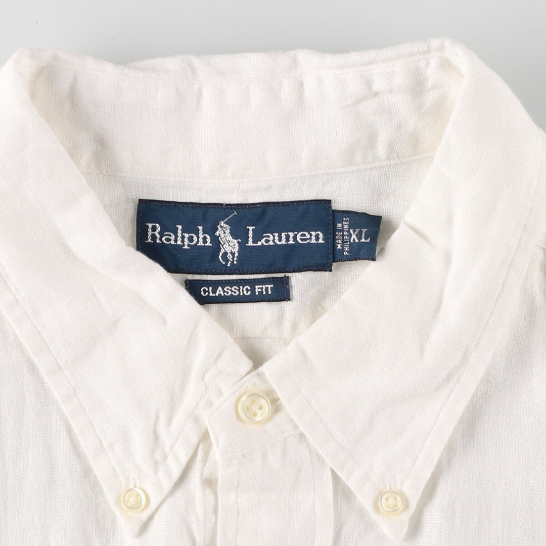 Ralph Lauren Classic Fit short sleeve linen button down shirt, men's XL size / eaa467603