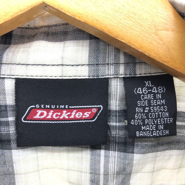 Dickies Check Pattern Short Sleeve Work Shirt Men's XL / eaa467630