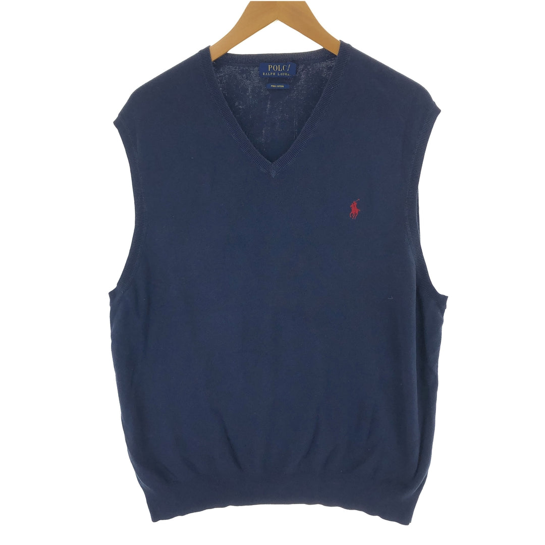 Ralph Lauren POLO RALPH LAUREN V-neck Pima cotton knit vest Men's XXL equivalent / eaa467647