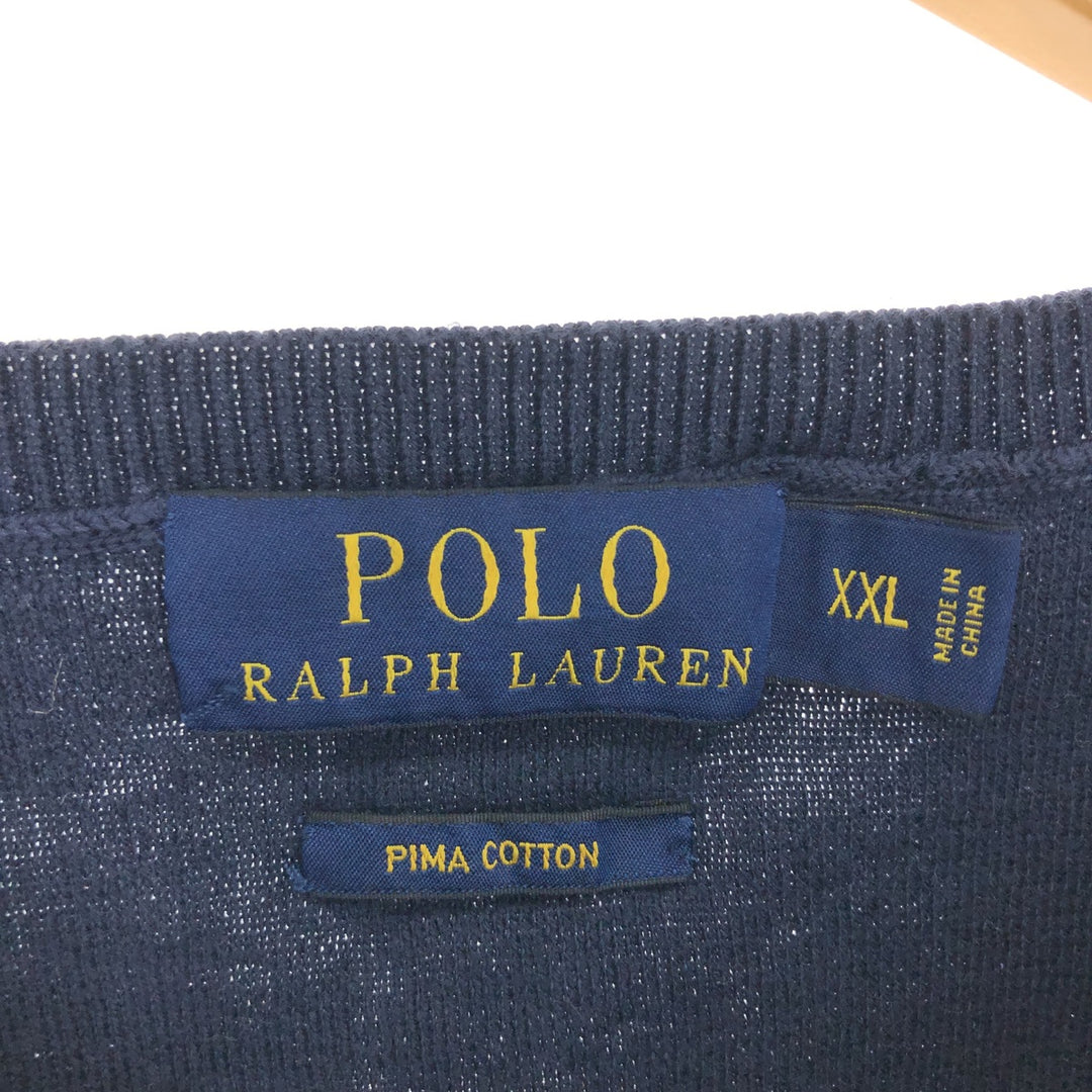 Ralph Lauren POLO RALPH LAUREN V-neck Pima cotton knit vest Men's XXL equivalent / eaa467647