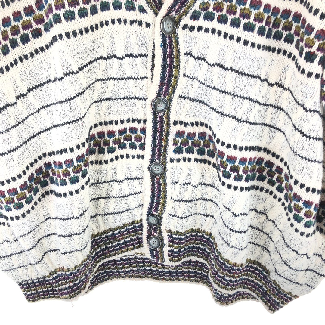 ETCHINGS All-over Print Ramie x Cotton Knit Cardigan, Men's L size /eaa467648