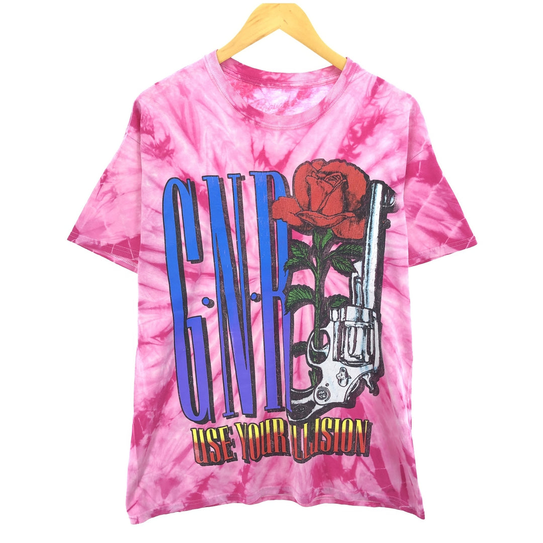 Guns N' Roses Tie-dye Pattern Band T-shirt, Men's L size / eaa467710