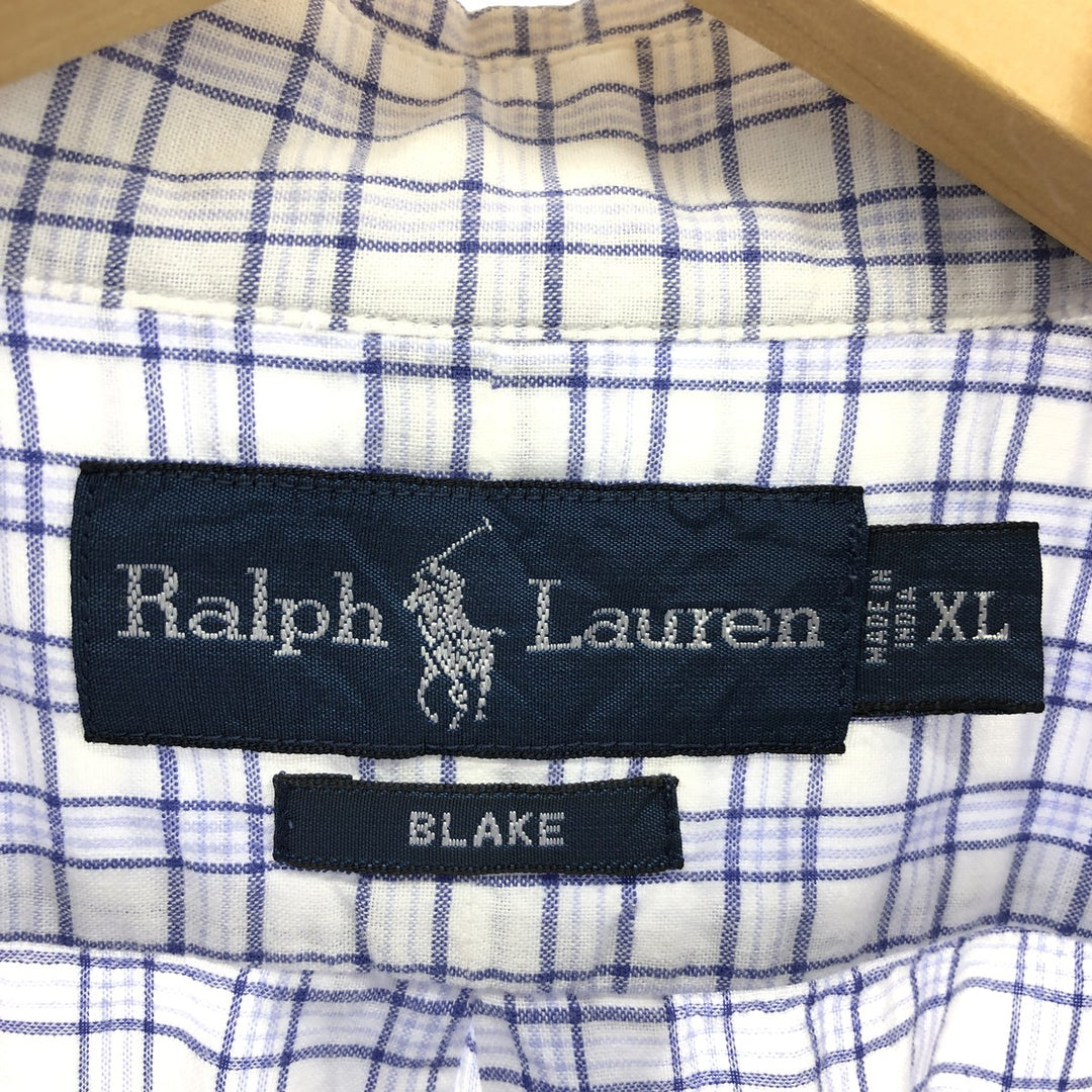 Ralph Lauren BLAKE short sleeve button down check shirt men's XL equivalent /eaa467714