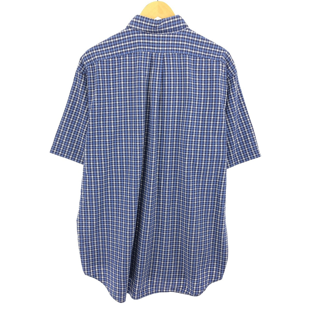 Ralph Lauren BLAKE Seersucker Short Sleeve Button-Down Check Shirt Men's XL Size/eaa467716