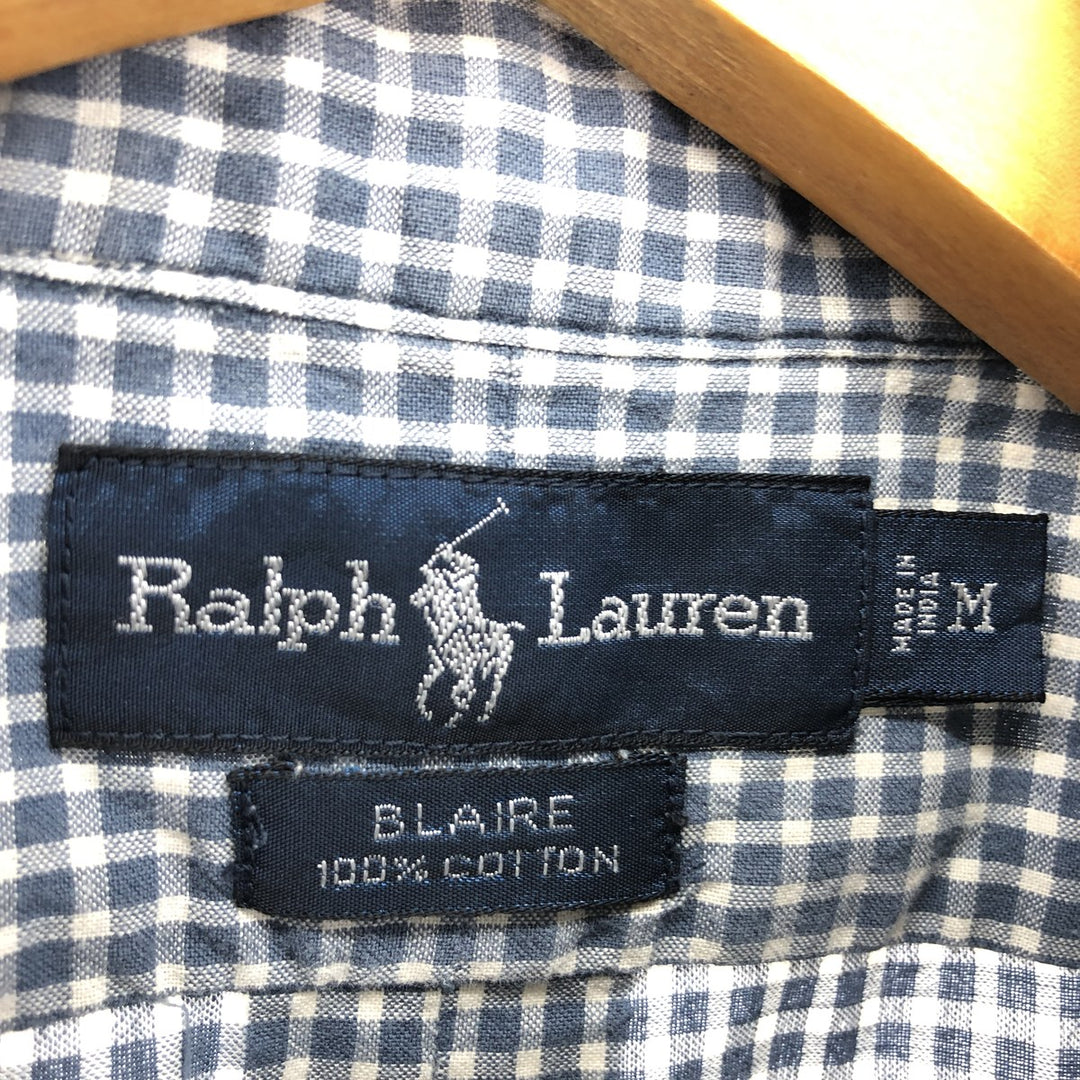 Ralph Lauren BLAIRE short sleeve button down check shirt men's size M / eaa467717