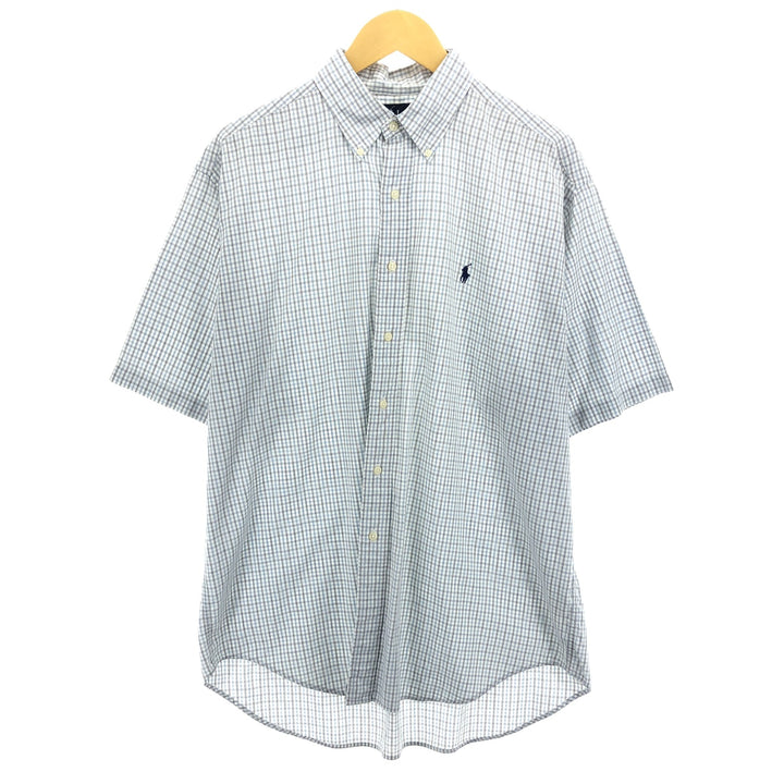 Ralph Lauren BLAIRE short sleeve button down check shirt men's size L / eaa467720