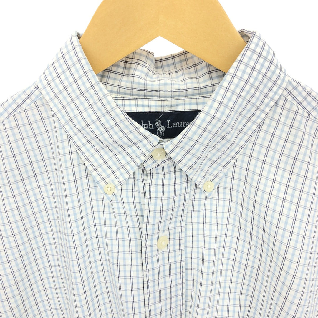 Ralph Lauren BLAIRE short sleeve button down check shirt men's size L / eaa467720