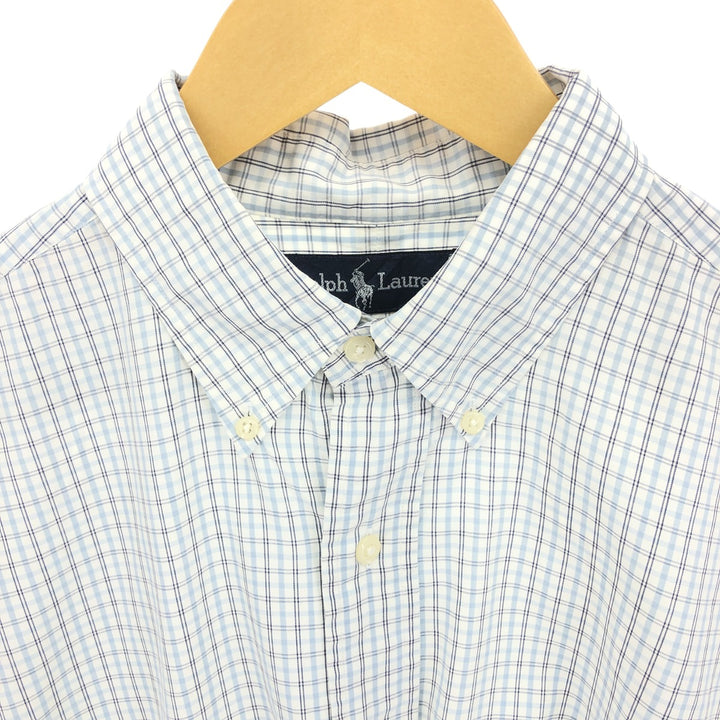 Ralph Lauren BLAIRE short sleeve button down check shirt men's size L / eaa467720