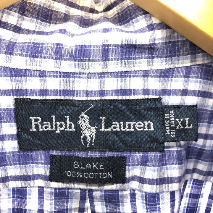 Ralph Lauren BLAKE short sleeve button down check shirt men's XL equivalent /eaa467721