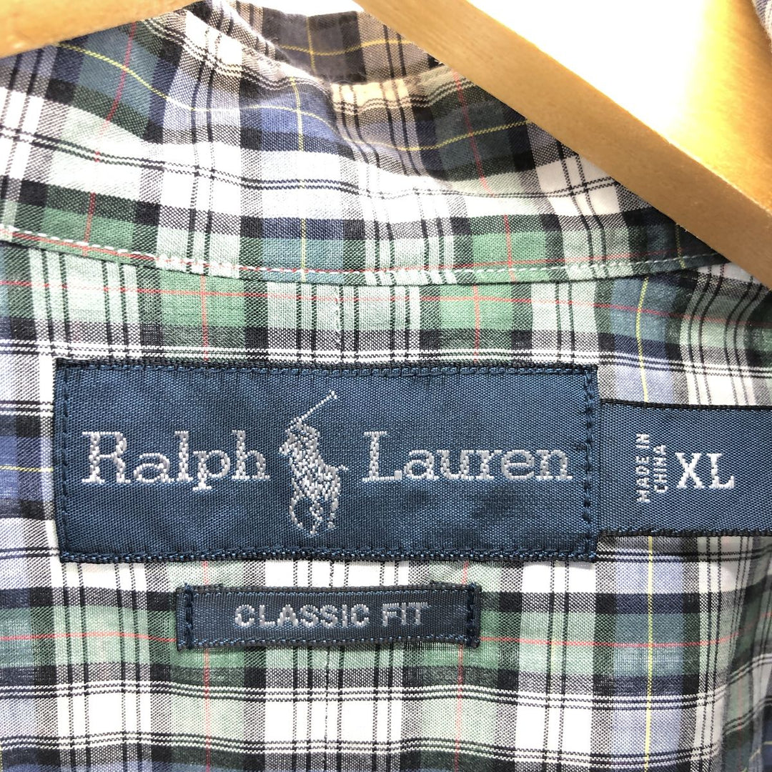 Ralph Lauren Classic Fit Short Sleeve Button Down Check Shirt Men's XL /eaa467722