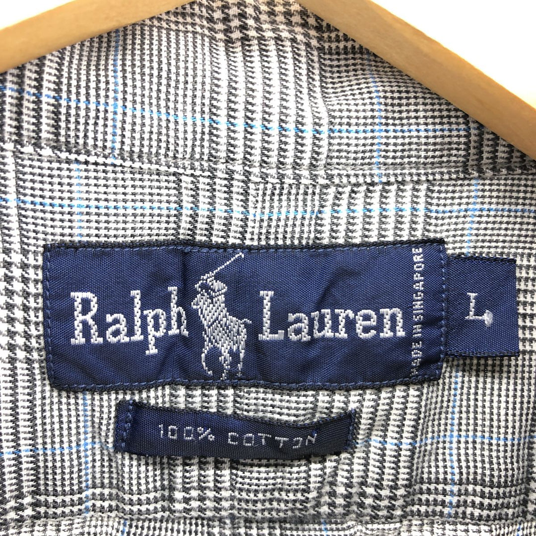 Ralph Lauren short sleeve button down check shirt men's size L / eaa467723