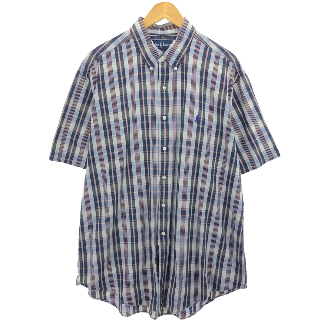 Ralph Lauren Classic Fit short sleeve button down check shirt, men's XL size / eaa467728