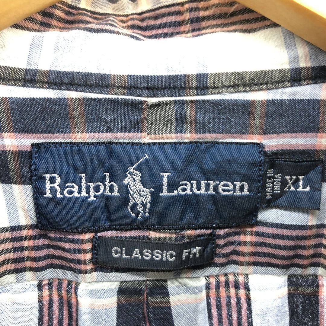 Ralph Lauren Classic Fit short sleeve button down check shirt, men's XL size / eaa467728