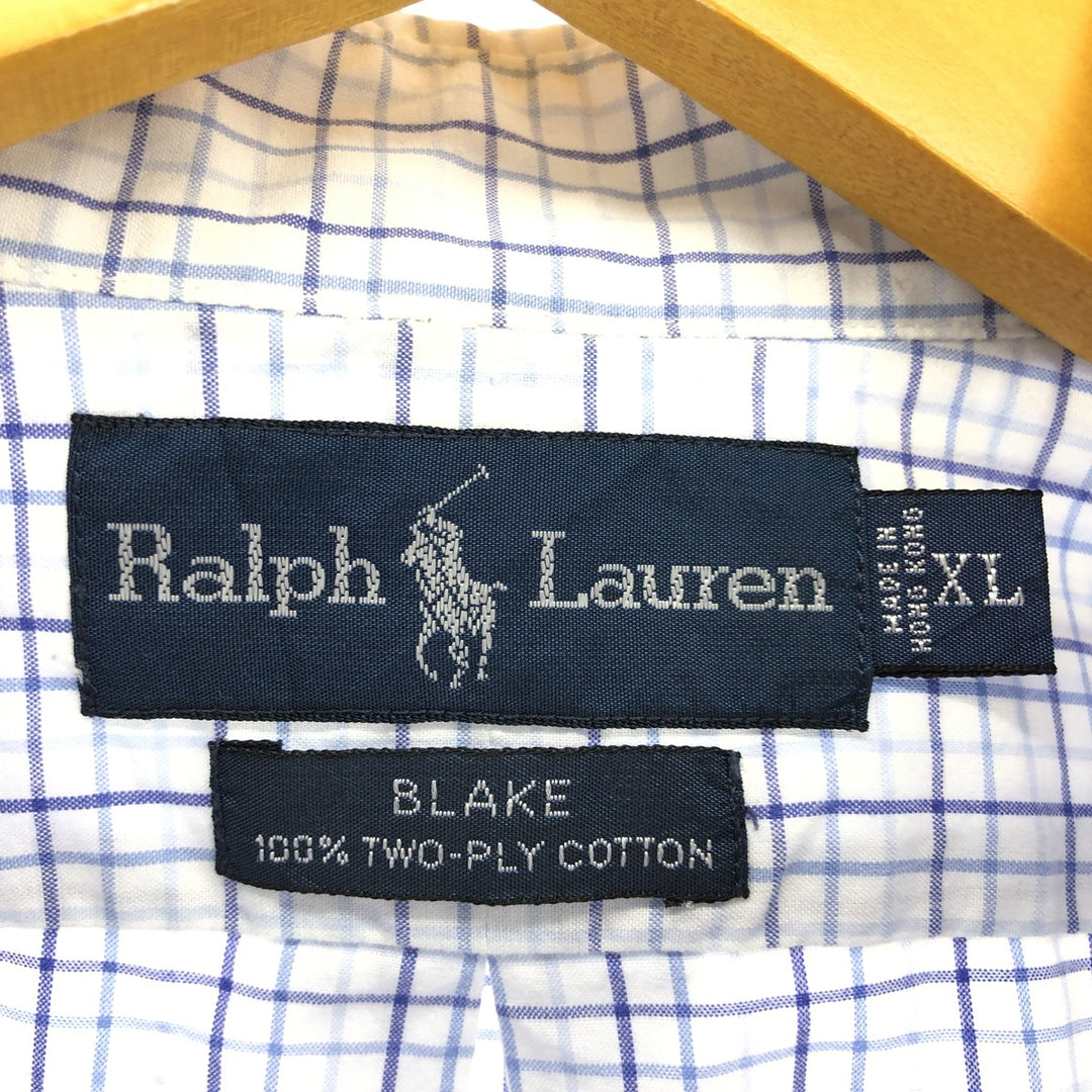 Ralph Lauren BLAKE short sleeve button down check shirt men's XL equivalent /eaa467731