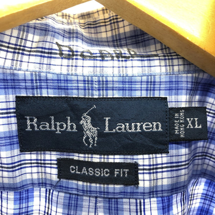 Ralph Lauren Classic Fit short sleeve button down check shirt, men's XL size / eaa467732