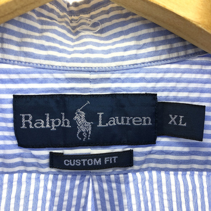 Ralph Lauren CUSTOM FIT short sleeve button down striped shirt men's XL equivalent /eaa467734