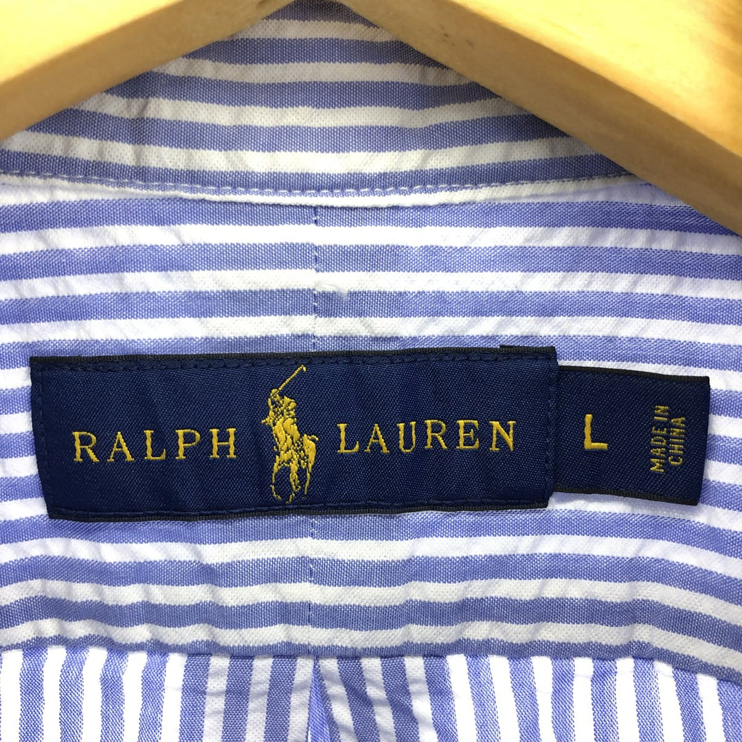 Ralph Lauren short sleeve button down striped shirt men's size L / eaa467735