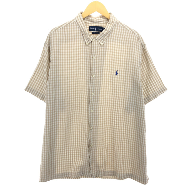 Ralph Lauren BOB CAMP short sleeve button down check shirt men's XXL equivalent / eaa467741