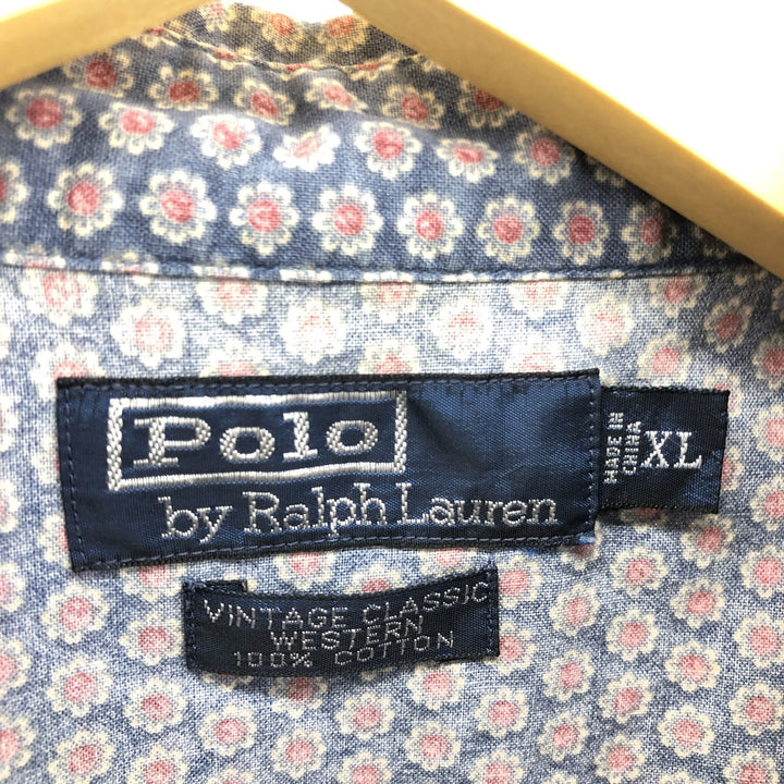 Ralph Lauren POLO by Ralph Lauren All-over floral print short-sleeve western shirt, men's XL size / eaa467742