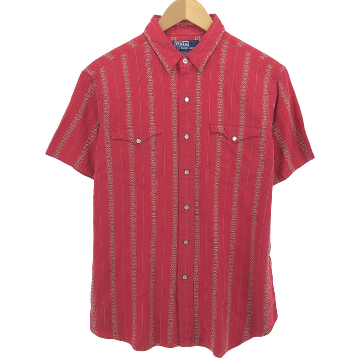 Ralph Lauren POLO by Ralph Lauren Stripe Pattern Short Sleeve Western Shirt Men's M /eaa467743