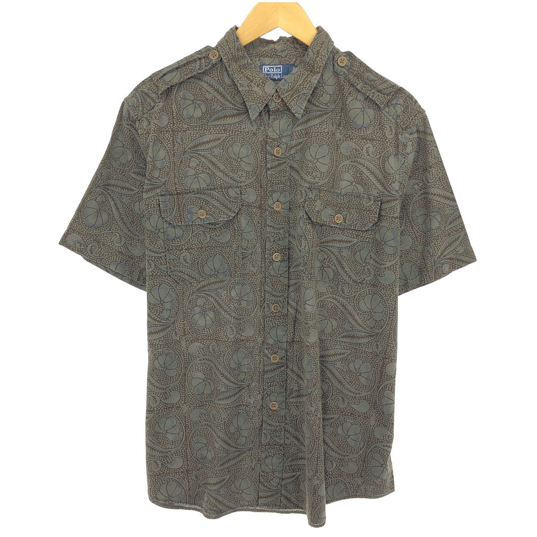 Ralph Lauren POLO by Ralph Lauren Botanical Pattern All-over Print Short Sleeve Cotton Shirt Men's XL / eaa467749