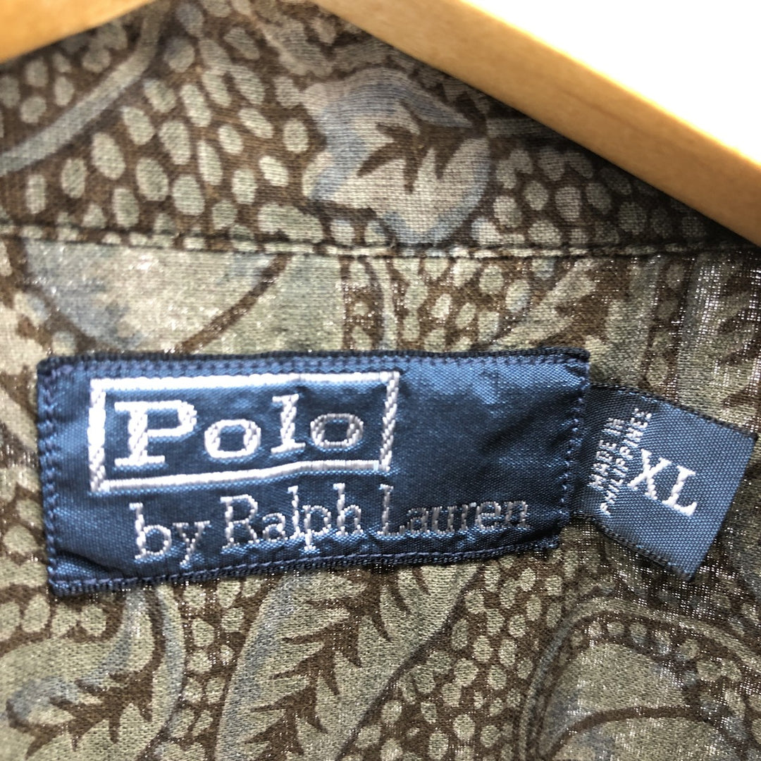 Ralph Lauren POLO by Ralph Lauren Botanical Pattern All-over Print Short Sleeve Cotton Shirt Men's XL / eaa467749