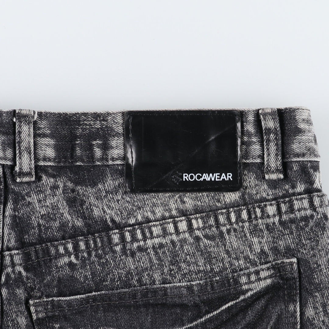 ROCAWEAR Distressed Denim Black Denim Shorts Half Pants Men's W35 equivalent / eaa467760