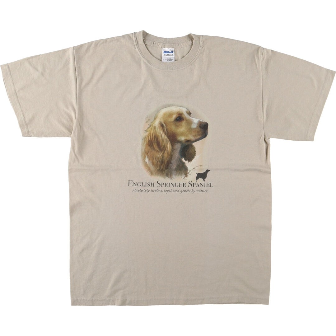 00'S Gildan English Springer Spaniel Dog Print Animal T-Shirt Men's L size / eaa467787