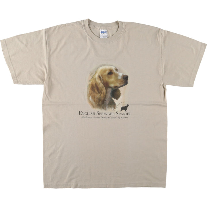 00'S Gildan English Springer Spaniel Dog Print Animal T-Shirt Men's L size / eaa467787