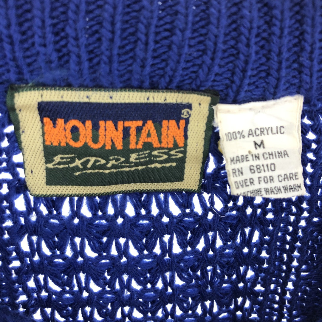 MOUNTAIN EXPRESS Cable Knit Acrylic Knit Sweater Men's M Size /eaa467905